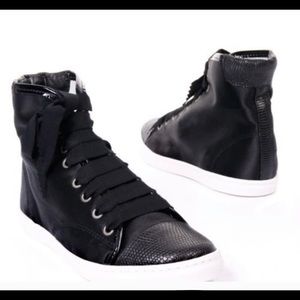 Lanvin ladies cap toe satin sneaker